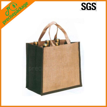 Portable neue Material 6 Flasche Wein Jute Tasche